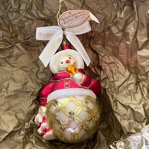 Vintage Waterford Festive Snowman Ornament